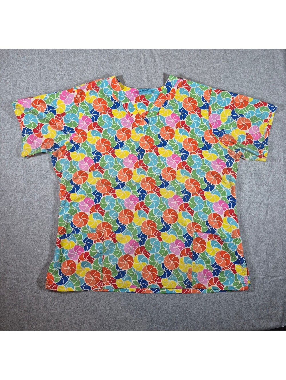 The Scrub Co 3XL Colorful Lollipop Candy Print Scrub Top